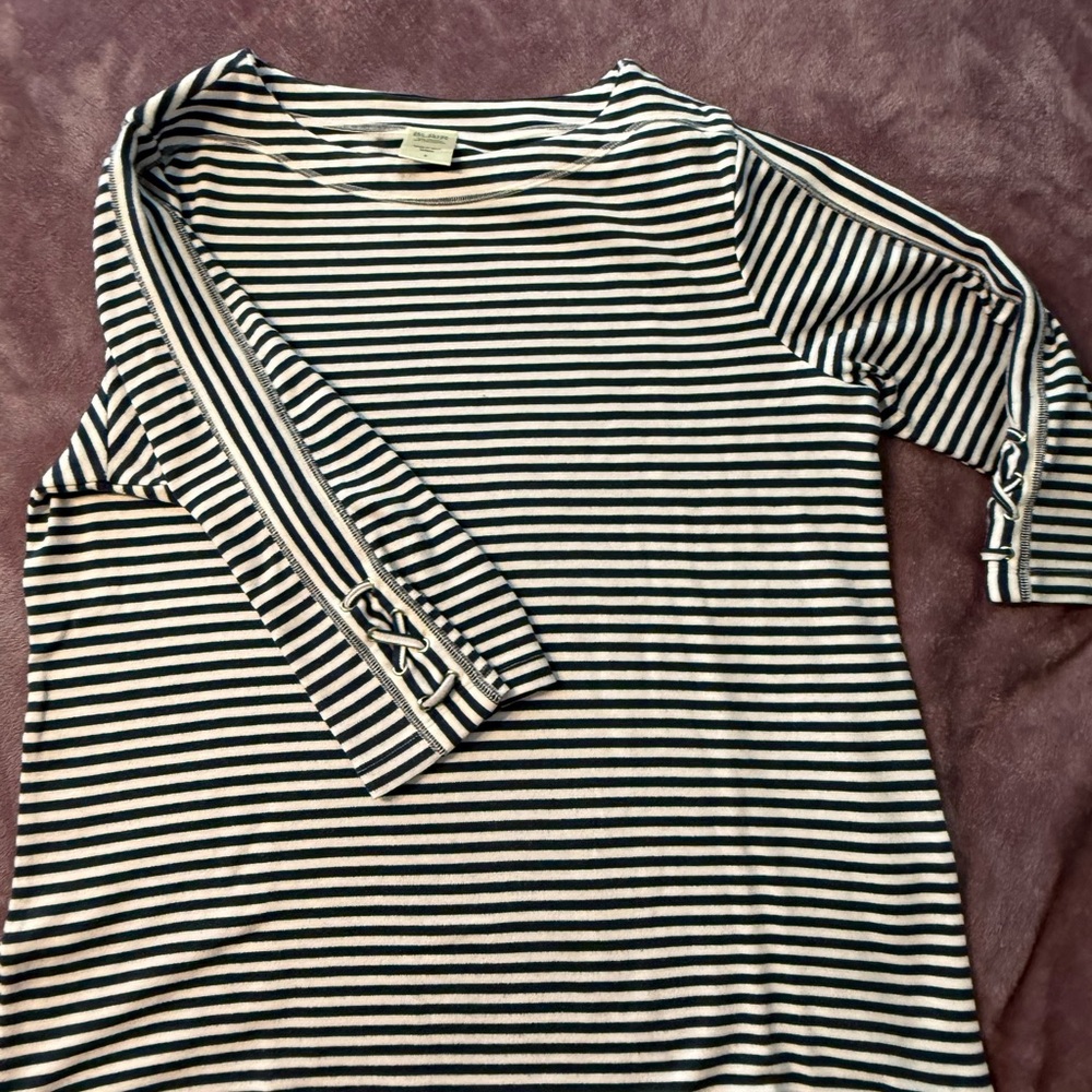 Blair Black and White Striped Blouse